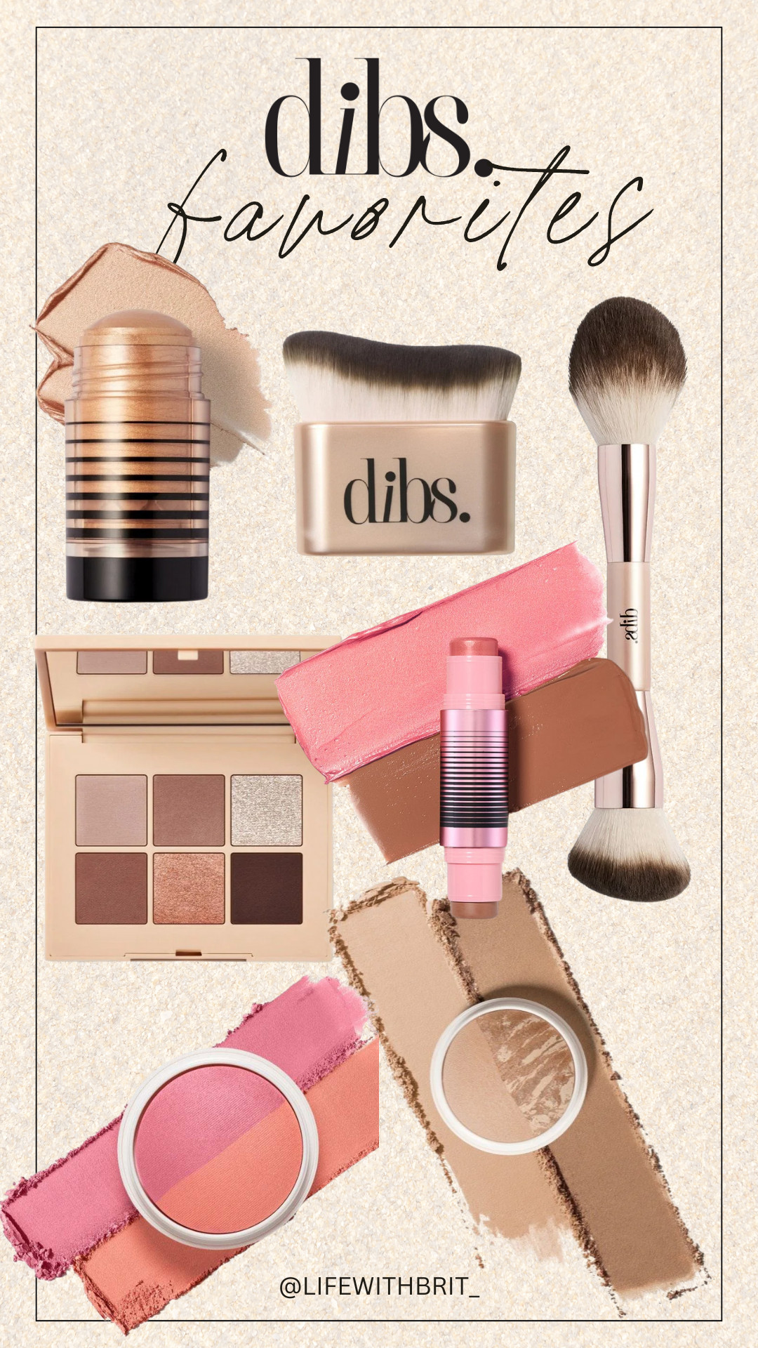 DIBS beauty, makeup, blush, bronzer, makeup brush, highlighter, eyeshadow 

 
