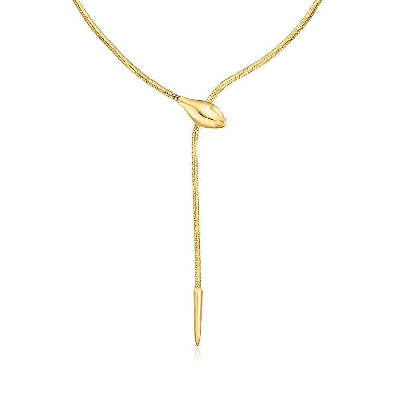 18kt Gold Vermeil Snake Lariat Necklace | Ross-Simons