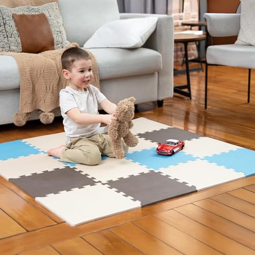 MioTetto Baby Play Mat, Soft Foam Floor Tiles for Kids. Adjustable Interlocking Foam Tiles, Fits with 50x50 Playpen Baby mat for Crawling & Development, Safe & Non-Toxic Playmat for Babies 6-12 Months | Amazon (US)