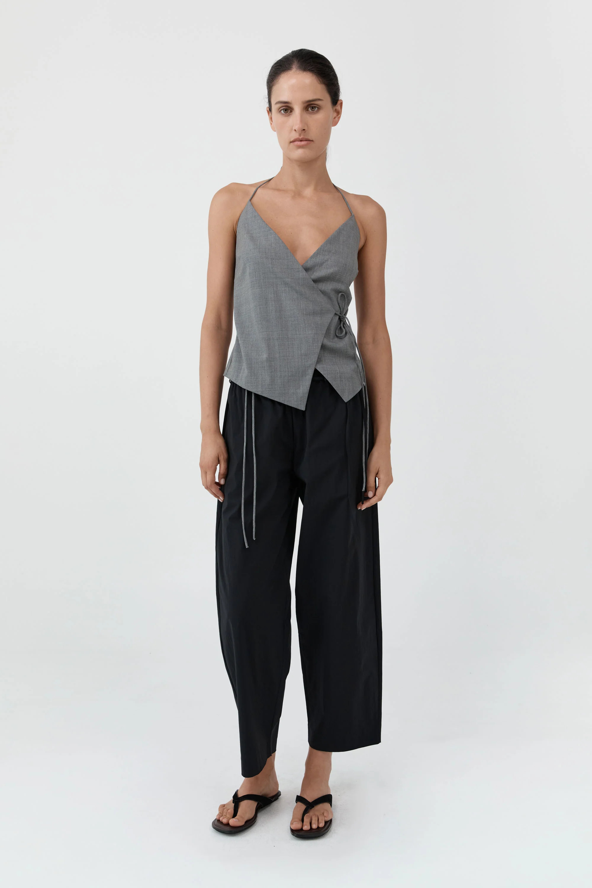 Fine Rouleau Crop Pants - Black | St Agni (AU)