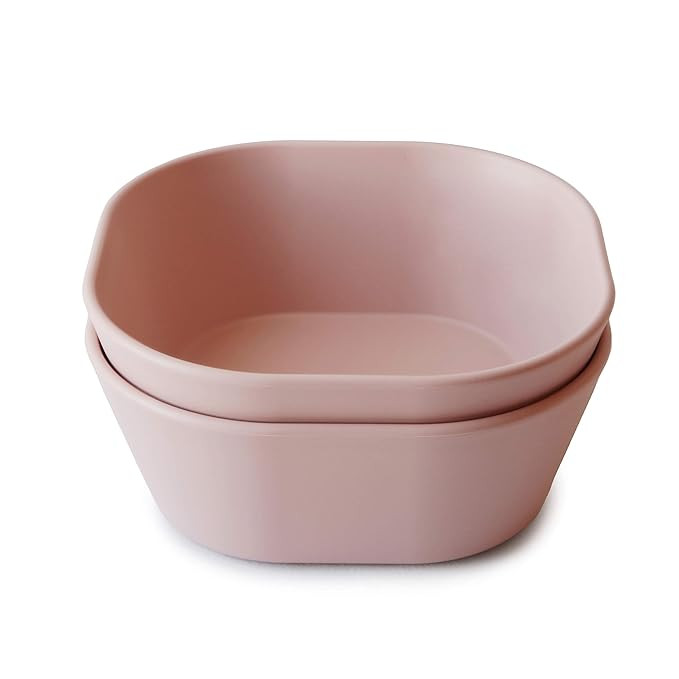 mushie Square Dinnerware Bowls for Kids | Made in Denmark, Set of 2 (Blush) | Amazon (US)