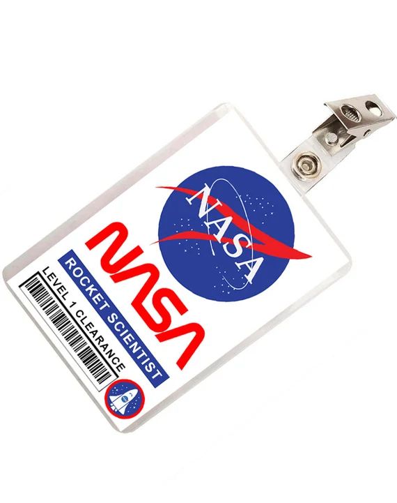 NASA Astronaut Rocket Scientist ID Badge Cosplay Costume Name Tag Halloween | Etsy (US)