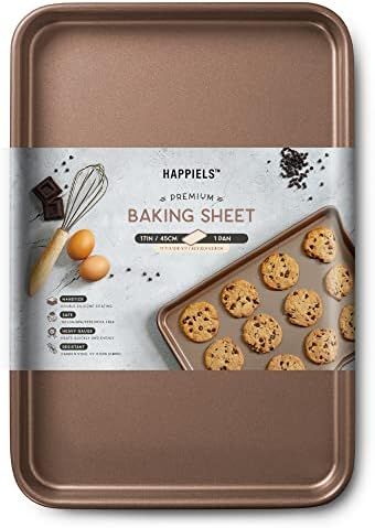 HAPPIELS Premium Extra Thick 18-inch Half Baking Sheet Nonstick | Half Baking Sheet Pan | Premium... | Amazon (US)