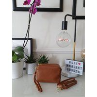 Tan Brown Mini Leather Camera Bag Crossbody Handbag Strap Made in Italy | Etsy (UK)