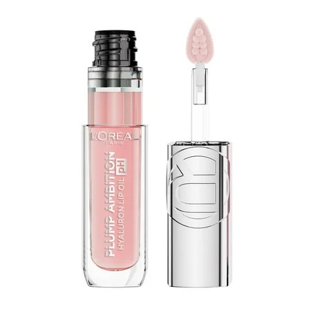 L'Oreal Paris Plump Ambition pH Hyaluron Lip Plumping Oil Lip Gloss with Hyaluronic Acid, pH Rosé, 0.16 fl oz | Walmart (US)