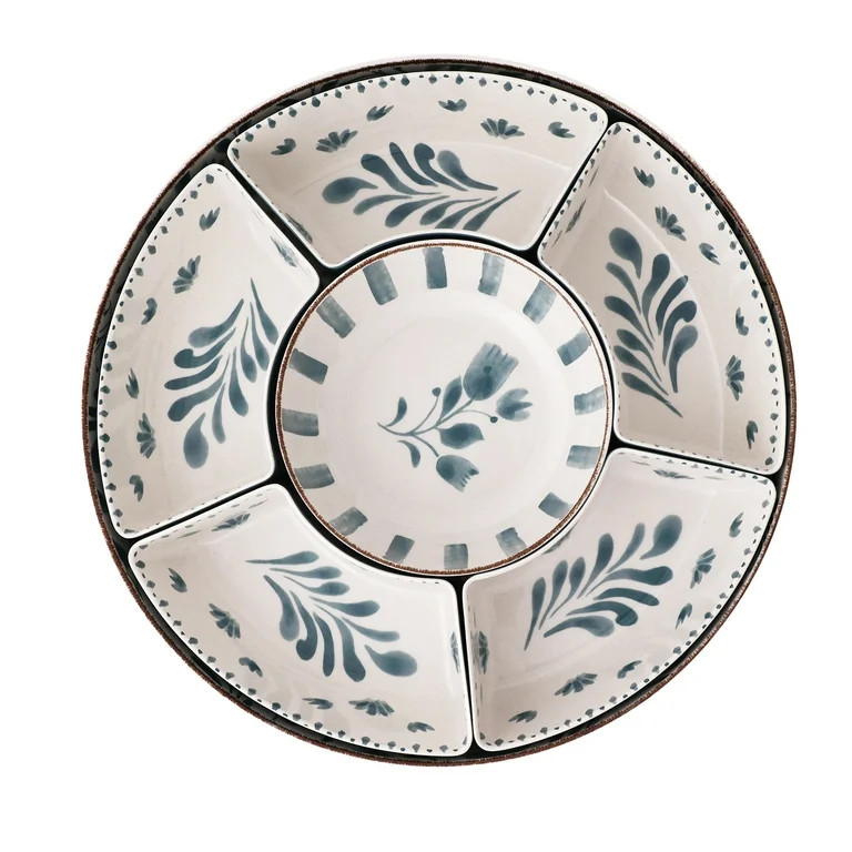 Better Homes & Gardens Bamboo Melamine Chip and Dip Tray, Blue | Walmart (US)