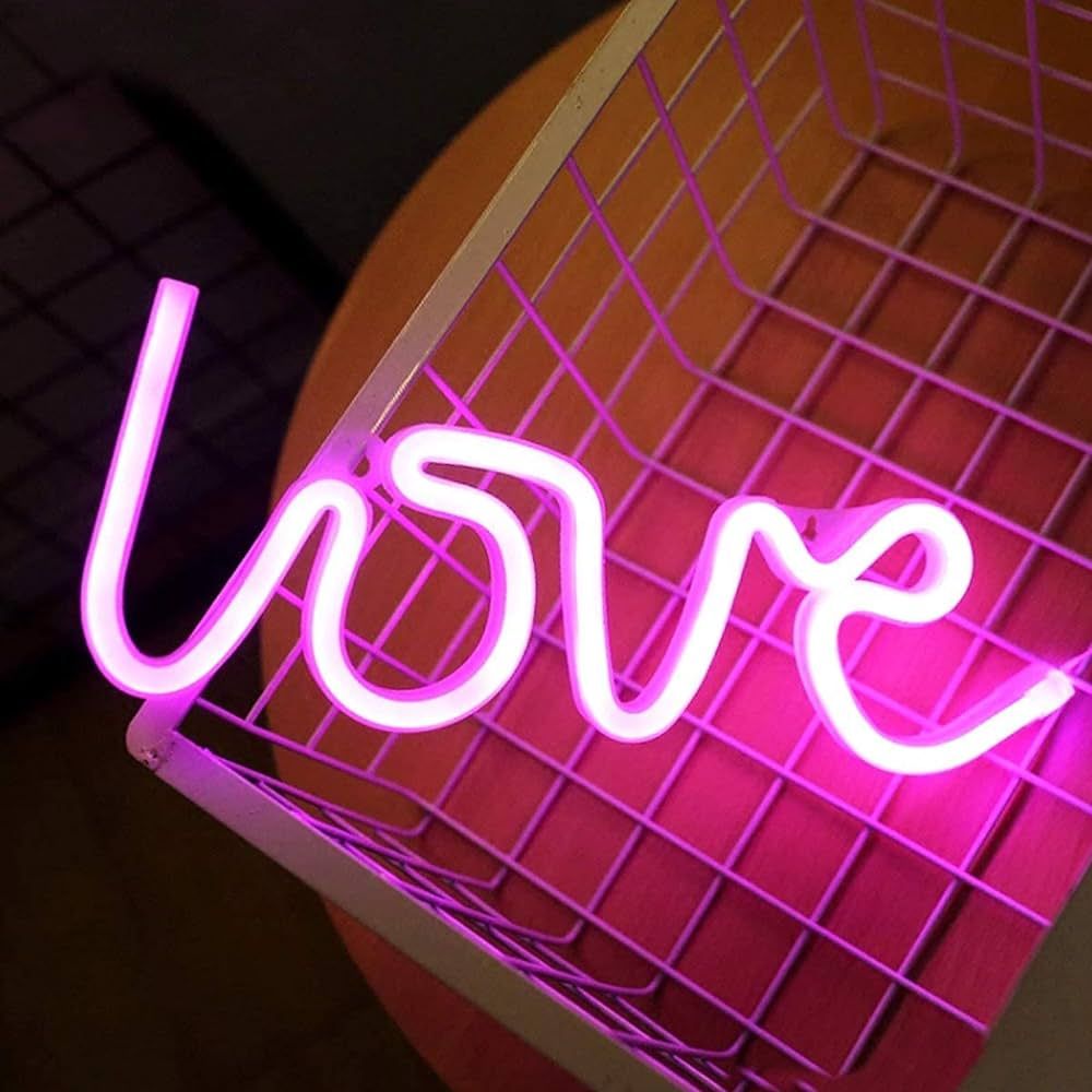 Love Neon Sign-Neon Signs for Bedroom,USB or Battery Neon Light for Wall,led neon Light as Neon W... | Amazon (US)