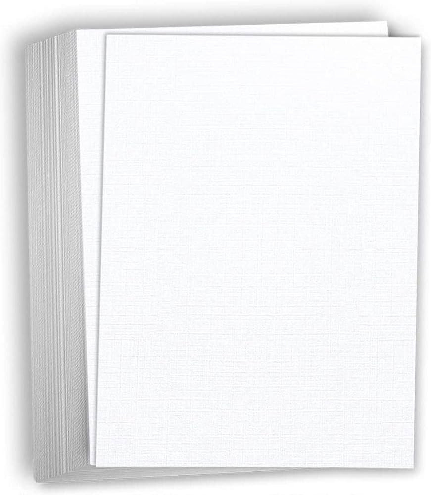 Hamilco White Resume Linen Textured Cardstock Paper – 8 1/2 x 11" Blank Thick Heavy Weight 80 l... | Amazon (US)