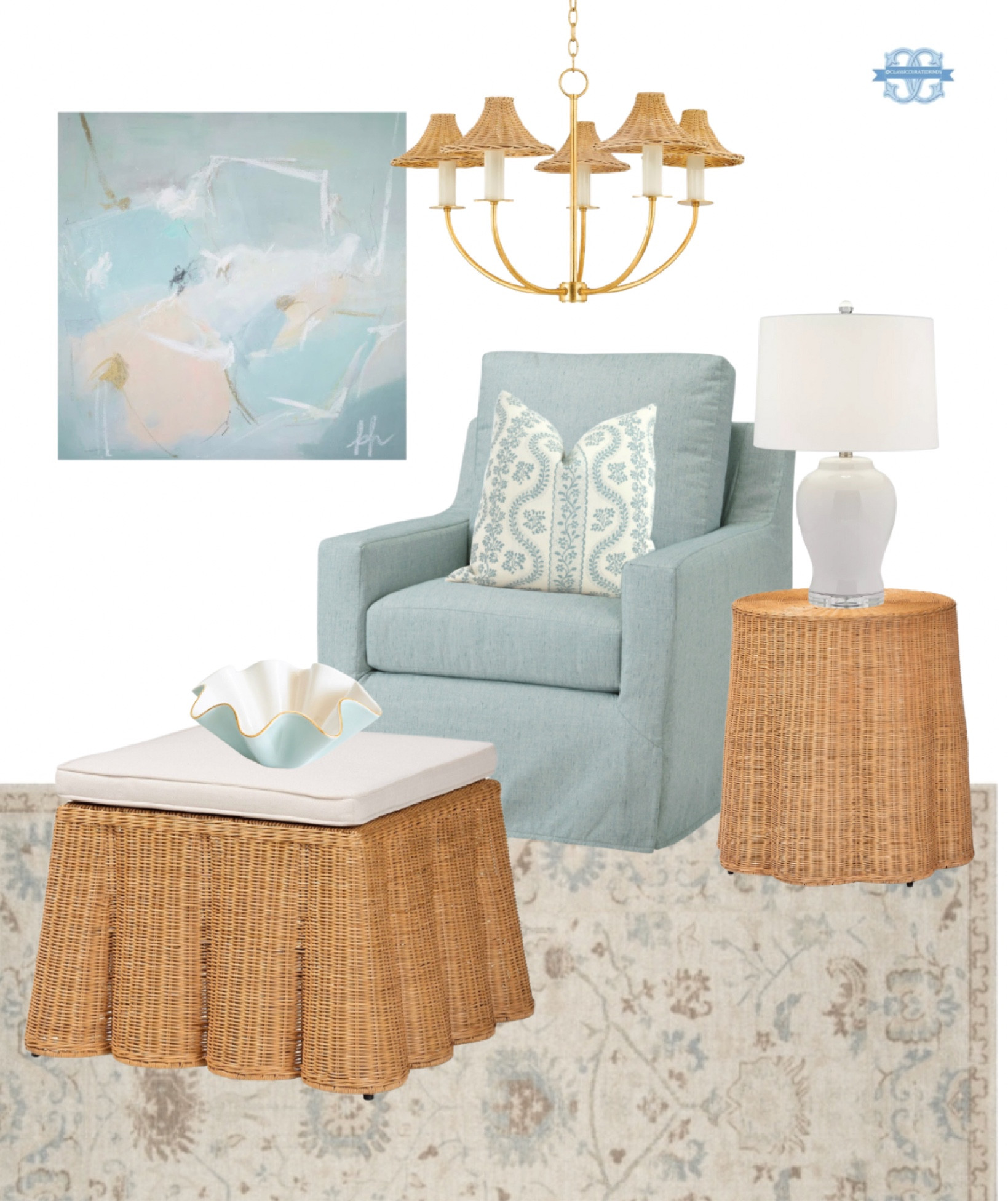 Coastal living room styling with these new scalloped rattan tables!🤍

Home decor, Grandmillennial, Swivel Chair, Side Chair, Ottoman

#LTKhome