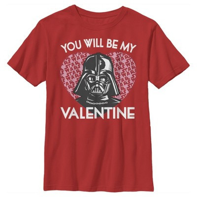Boy's Star Wars Valentine Darth Vader Invitation  T-Shirt - Red - Large | Target
