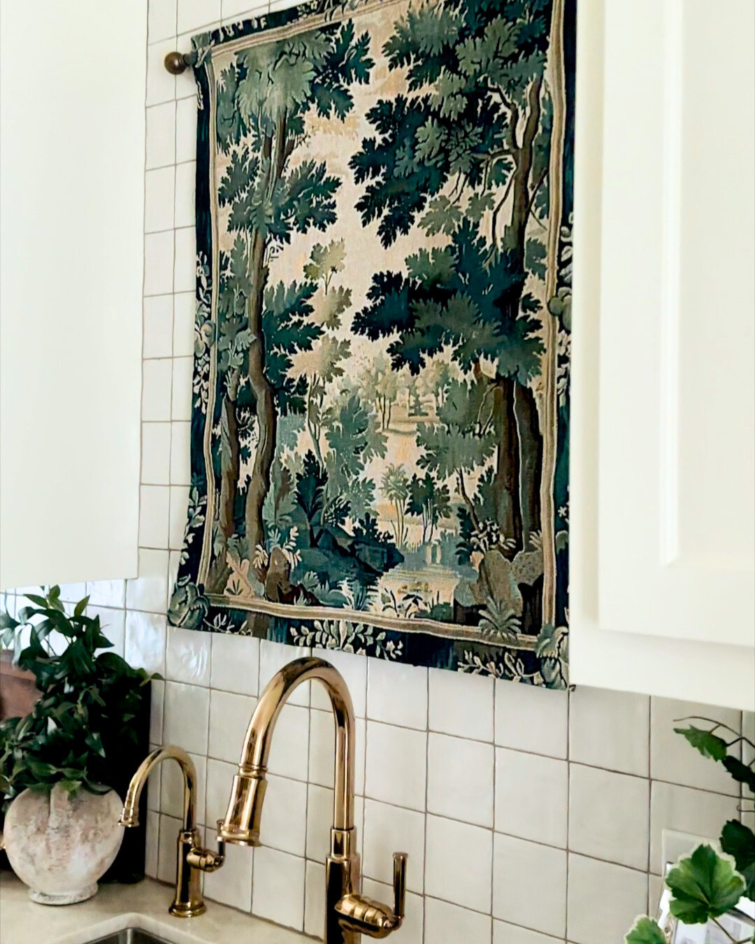 I swapped a generic art piece for this $60 tapestry — and it completely changed the space.
No brackets, no drilling, no damage. I used a slim bronze rod, screwed on the finials, and secured it to the tile with mounting putty. The texture softened the whole corner, and the scale finally feels right.

🖼 My exact tapestry is from Etsy (and sadly can’t be linked here), but I’ve saved similar finds below — along with everything I used to hang and style it.

🛠 Budget-friendly, renter-friendly, and actually stylish.

—

Follow @TheAnthonyHome for more real-life decor upgrades that work without a toolbox. 

 #LTKHome