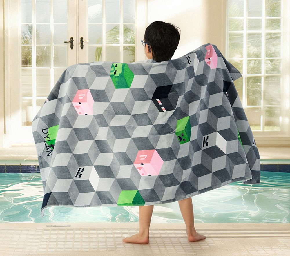 Minecraft™ Kid Beach Towel UPF 50+ | Pottery Barn Kids