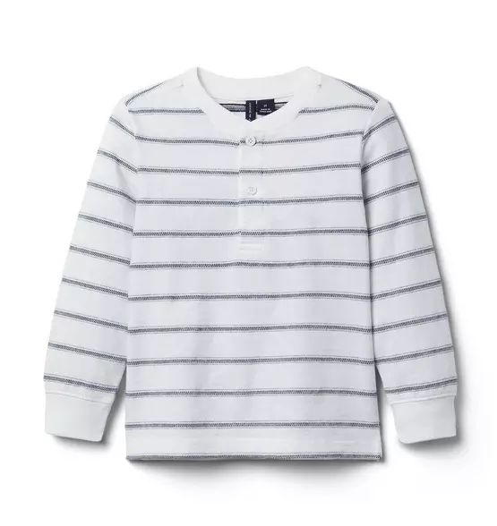 Striped Textured Henley Tee | Janie and Jack