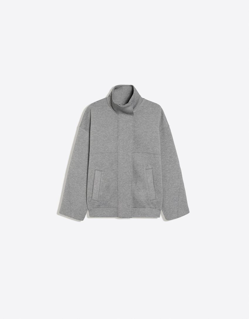 Oversize scuba fabric jacket | Bershka UK