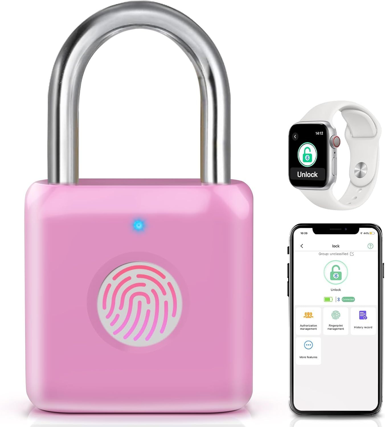 Pothunder Fingerprint Padlock, Locker Lock, Combination Lock, Fingerprint Lock with APP Unlock, U... | Amazon (US)