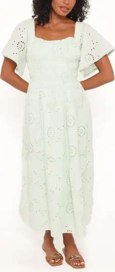 Petal & Pup Tierney Eyelet Embroidered Midi Dress | Nordstrom | Nordstrom