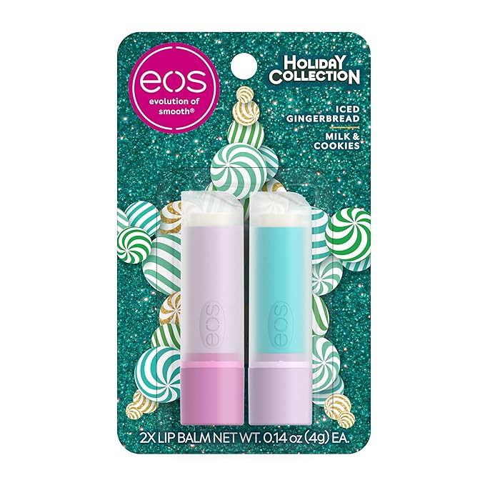 eos Holiday Lip Balm- Iced Gingerbread, Milk & Cookies, Limited-Edition Lip Care, Stocking Stuffe... | Amazon (US)