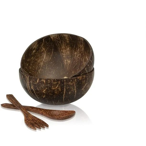 Coconut Bowl Set, Coconut Bowl with Coconut Spoon & Coconut Fork, Vegan Smoothie Bowls & Acai Bow... | Walmart (US)