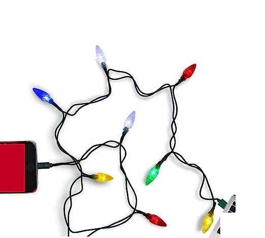 FW ZONE USB Christmas Light Phone Charger Cable,Multicolor 10LED 50inch Charger Cord Compatible w... | Amazon (US)