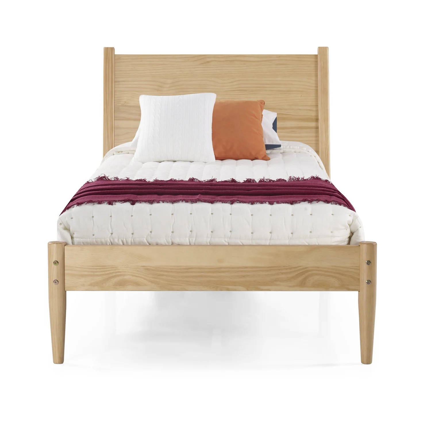 Camaflexi Mid-Century Panel Bed - Twin Size - Scandinavian Oak Finish | Walmart (US)