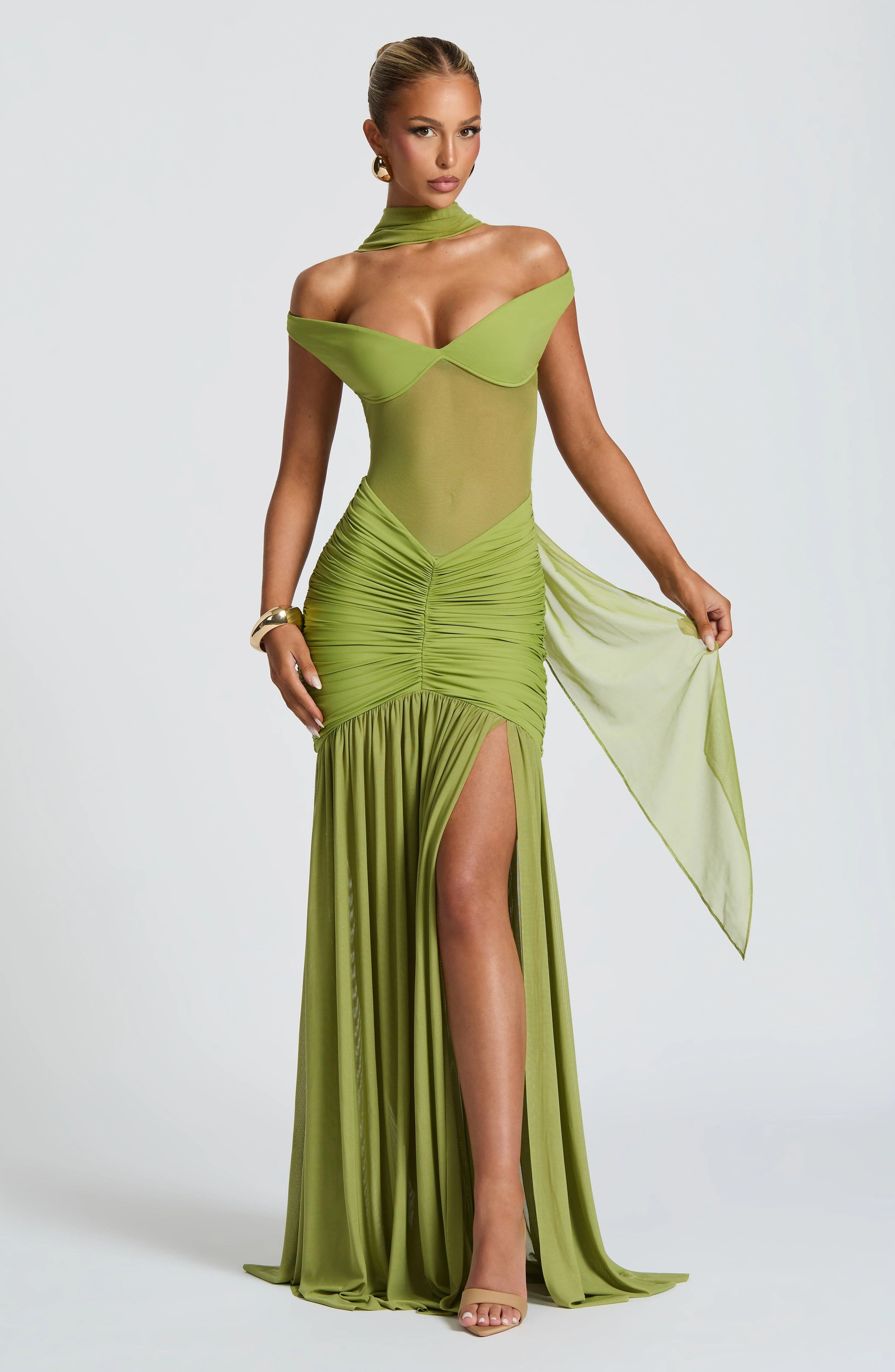 Alaia Maxi Dress - Olive | Babyboo (global)