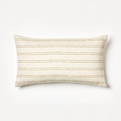 Woven Striped Throw Pillow Neutral/Dark Tan - Threshold™ designed with Studio McGee | Target