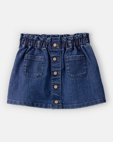 Toddler Girl Denim Button-Front Skirt - Blue | Carter's Inc