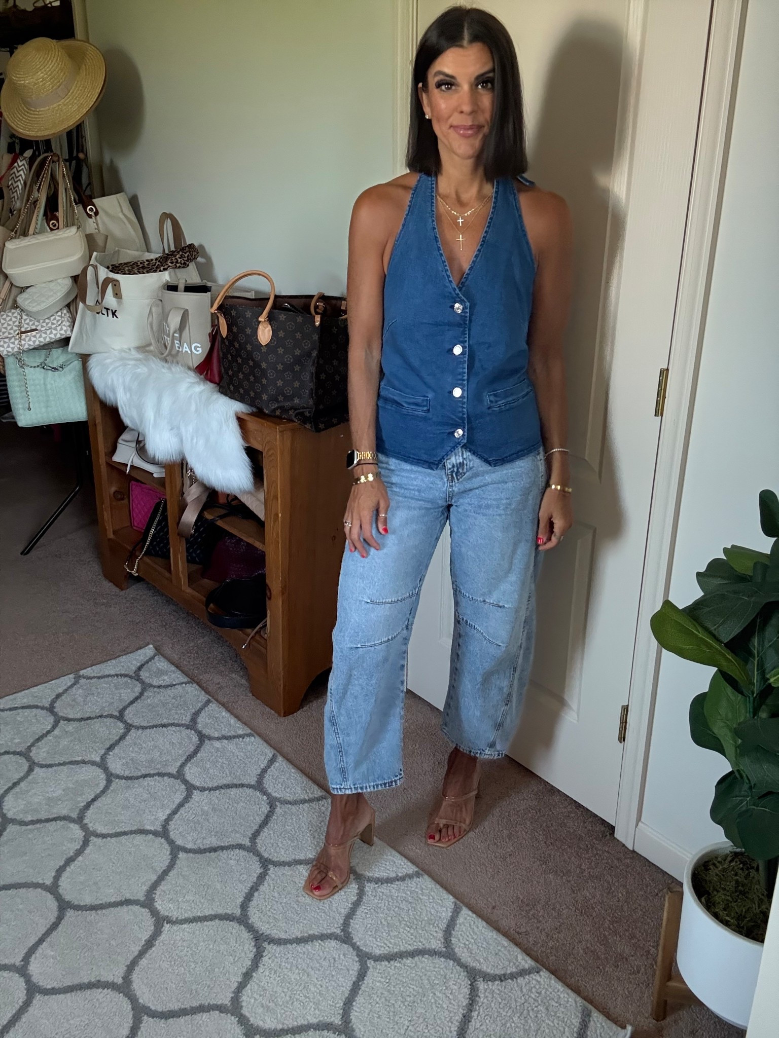 Size small in vest Size 2 in jeans

#LTKSeasonal