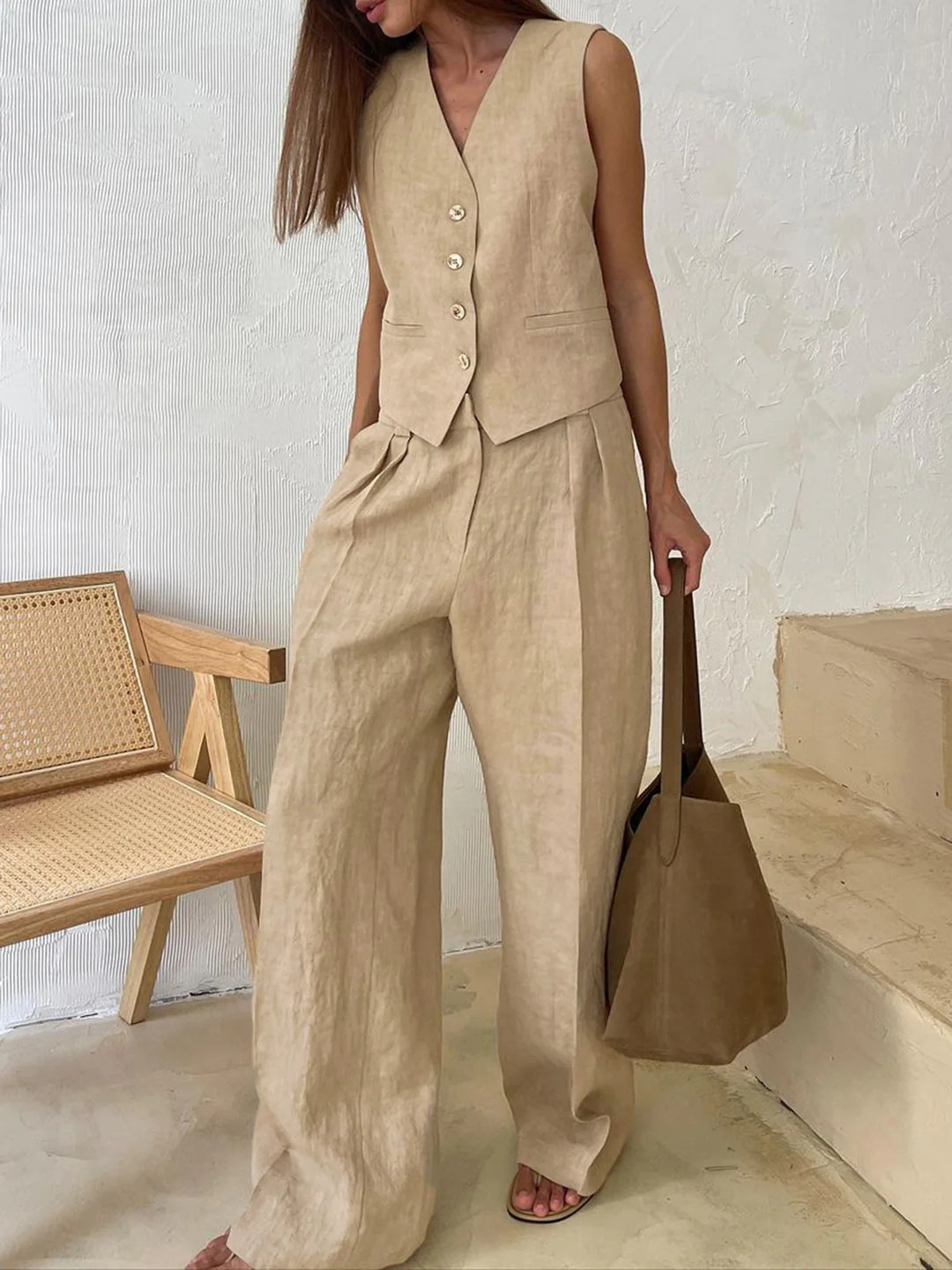 Cotton & Linen Pants Set | Commense