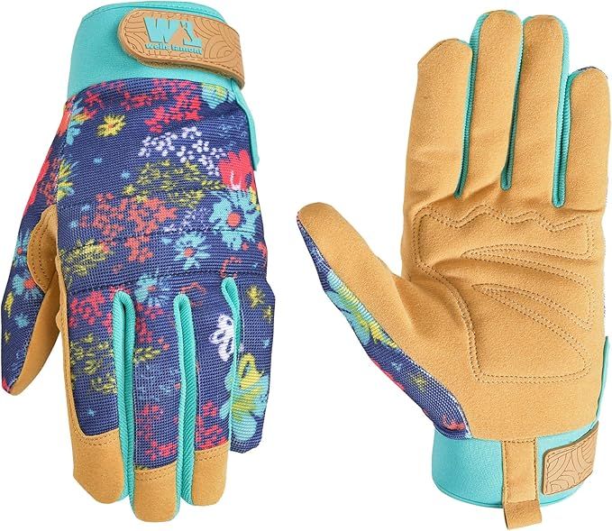 Women's Hi-Dexterity Spandex Synthetic Leather Palm Gardening Work Gloves, Large (Wells Lamont 77... | Amazon (US)