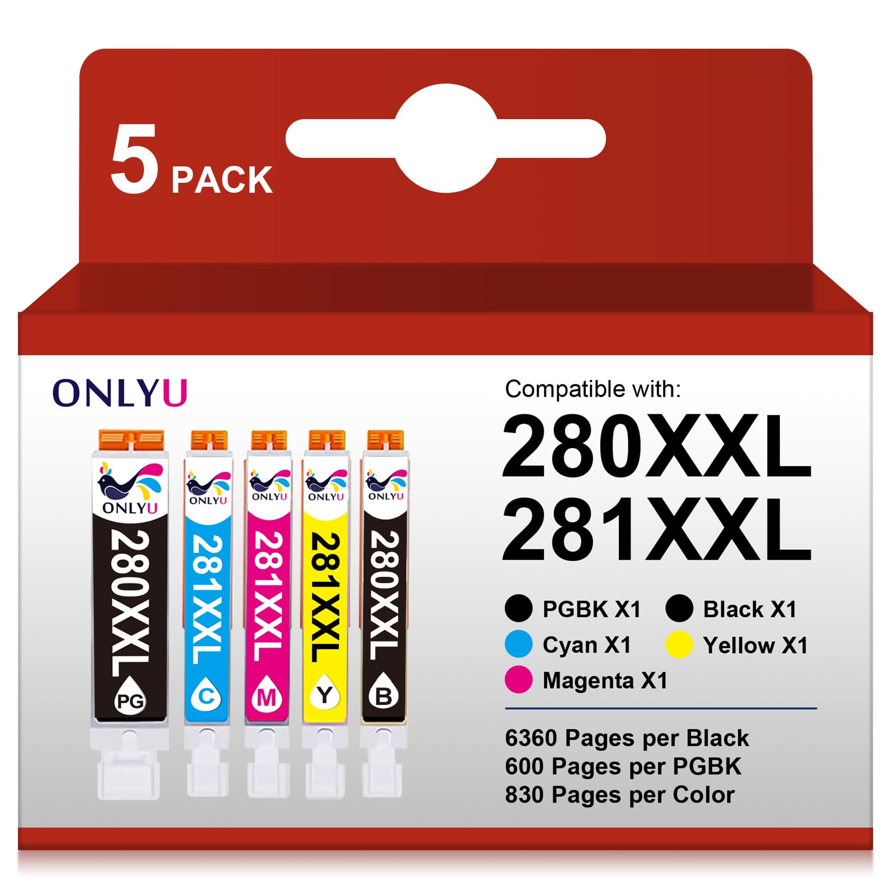 ONLYU 280XXL 281XXL Compatible for Canon Ink 280 and 281 Cartridges PGI-280XXL CLI-281XXL for Can... | Amazon (US)