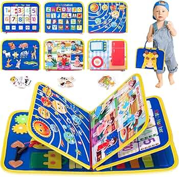 HONGDDY Busy Board, 12 in 1 Toddler Toys with Peekaboo Books Sensory Toys for Autism Montessori T... | Amazon (US)