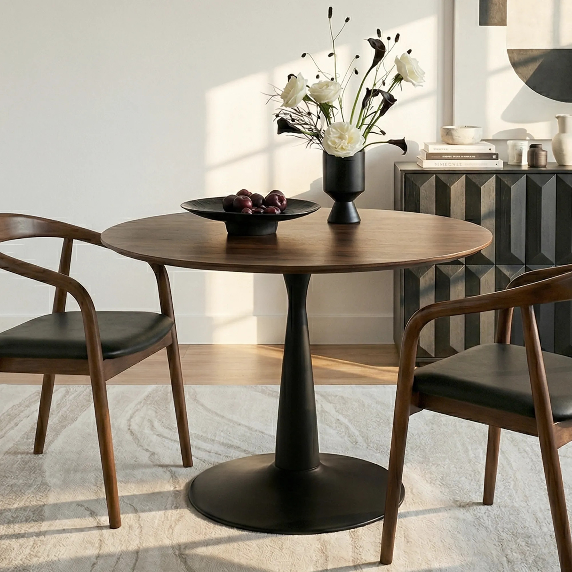 Harold 40'' Modern Round Pedestal Dining Table | Pop Maison