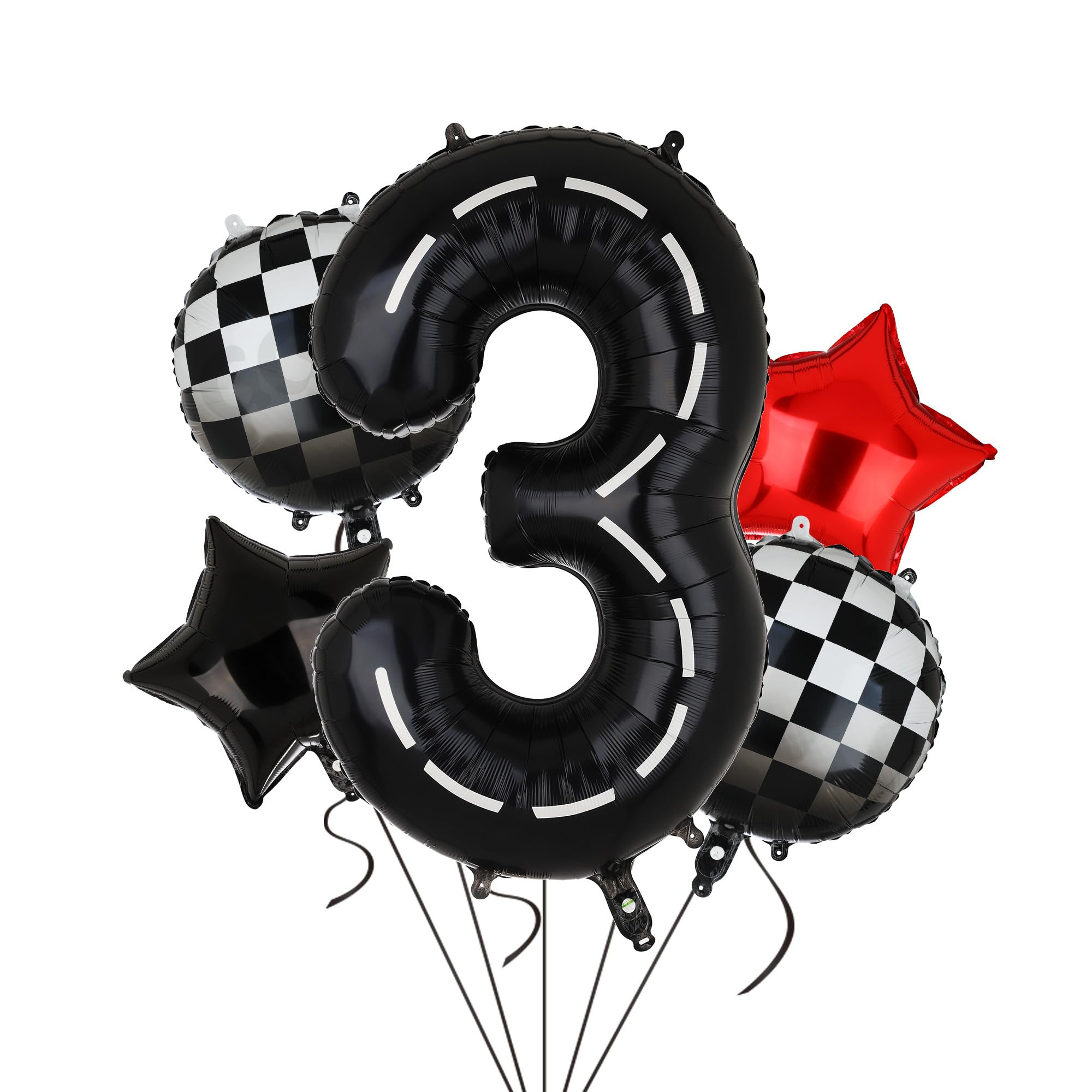 Race Car Birthday Balloons 40 Inch Racetrack Number Balloon 3 Black Boys 3st Birthday Race Car Th... | Amazon (US)
