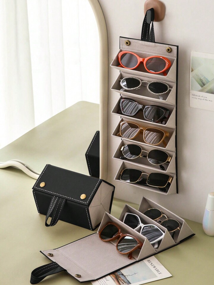 1Pc Sunglasses Organizer, 2/3/4/5/6 Slots Travel Glasses Case, Multiple Pairs Eyeglasses Storage ... | SHEIN