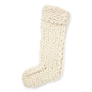 22 in. Chunky Knit Cream Christmas Stocking 10018 - The Home Depot | The Home Depot