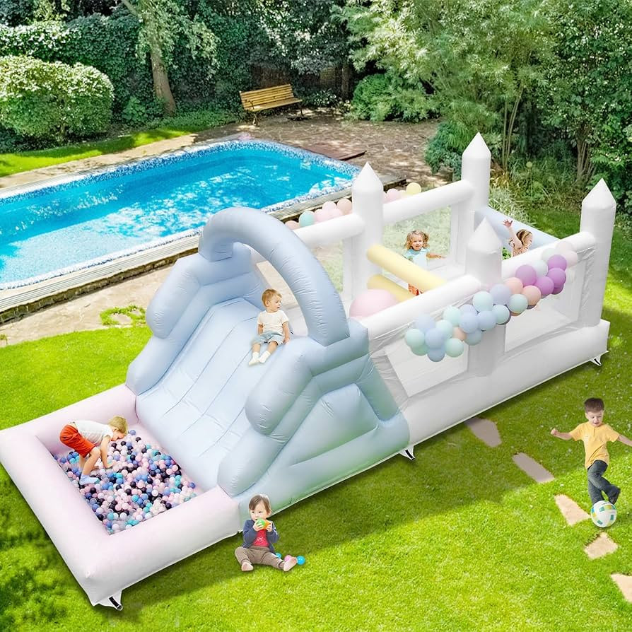 Inflatable Obstacle Course Bounce House for Kids Adults,24FT PVC Commercial Bounce House with Sli... | Amazon (US)