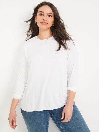 Luxe Crew-Neck Long-Sleeve T-Shirt for Women | Old Navy (US)