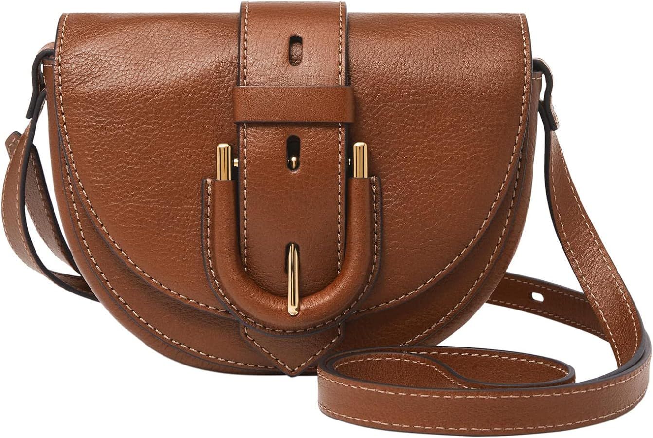 Fossil Women's Harwell Leather Small Flap Crossbody Purse Handbag for Women | Amazon (US)