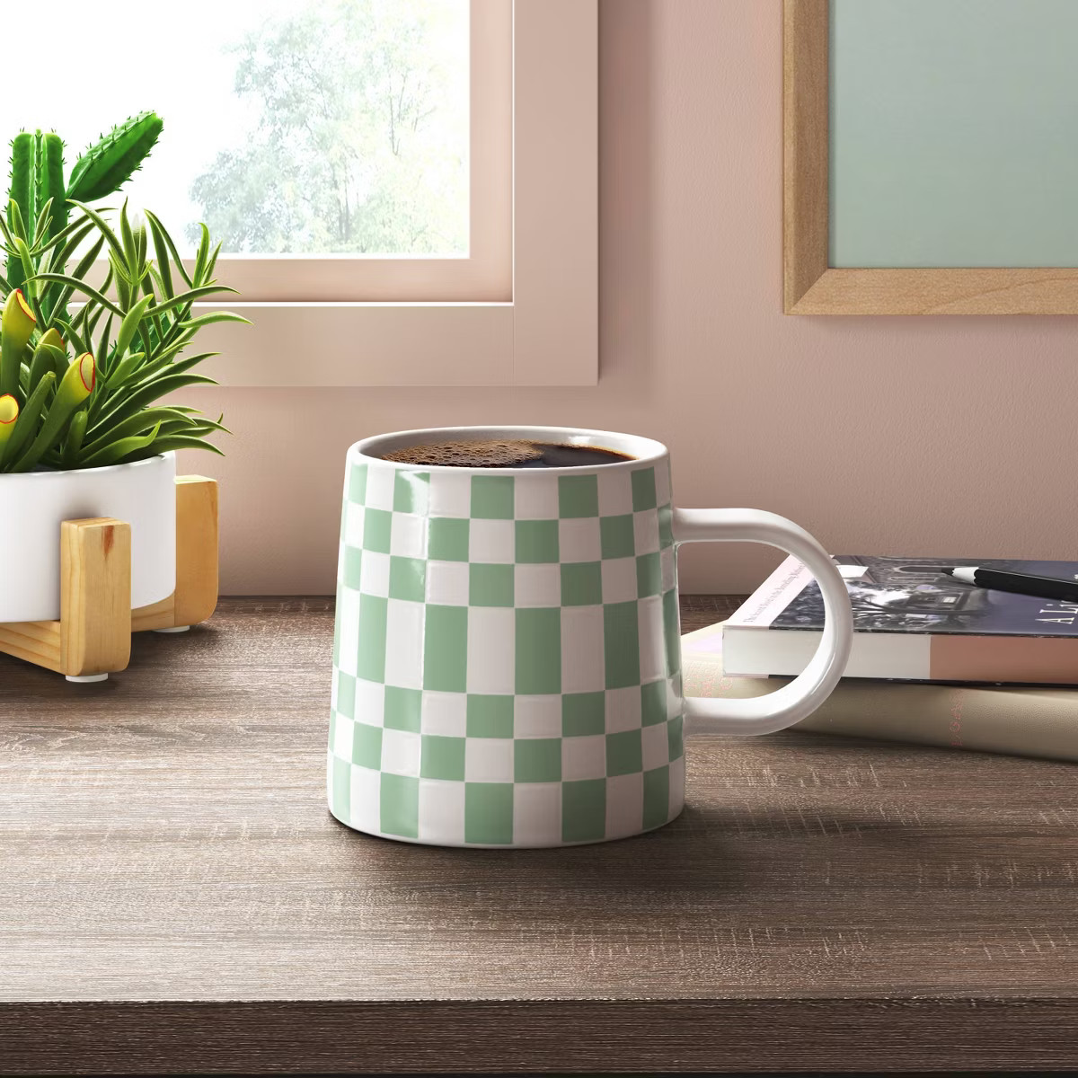 16oz Stoneware Checkerboard Mug - Room Essentials™ | Target