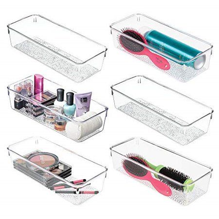 mDesign Plastic Drawer Organizer Storage Tray for Bathroom Vanity, Countertop, Cabinet - Holds Makeu | Walmart (US)