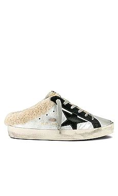 Golden Goose Sabot Star Sneaker in Silver, Black, & Beige from Revolve.com | Revolve Clothing (Global)