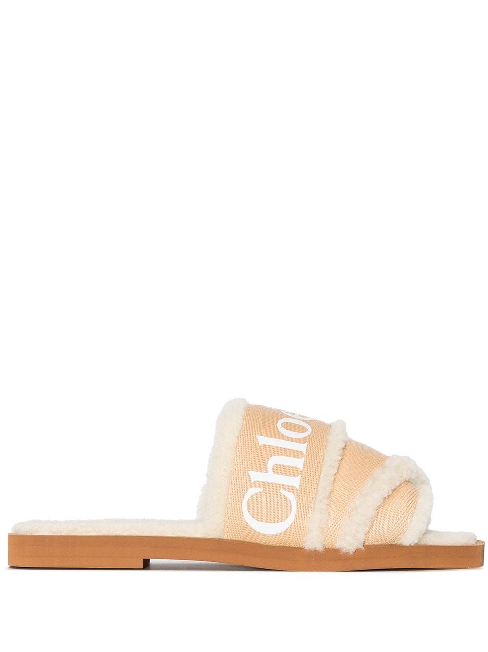 Chloé Woody logo-tape Flat Sandals - Farfetch | Farfetch Global