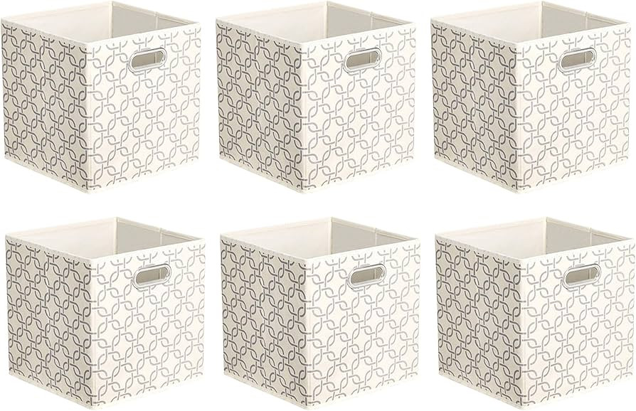 Amazon Basics Collapsible Fabric Storage Cubes with Oval Grommets - 6-Pack, Linked | Amazon (US)