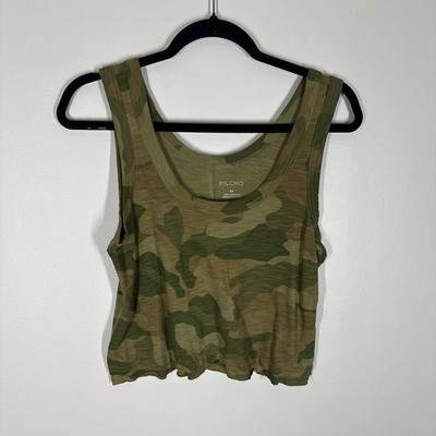 Pilcro Anthropologie Sz XS Camo Kacey Cotton-Slub Scoop Neck Crop Tank Top NWOT | eBay | eBay US