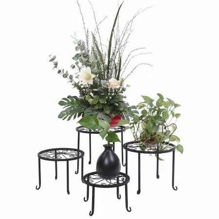 Akoyovwerve 4pcs Metal Plant Stands Flower Plant Pot Rack for Outdoor/Indoor Garden Patio Decor | Walmart (US)