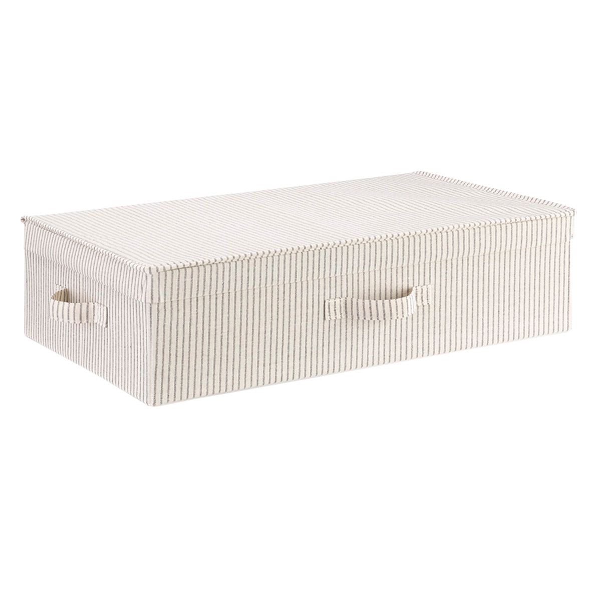 The Container Store Farmhouse Underbed Box Grey Stripe | The Container Store