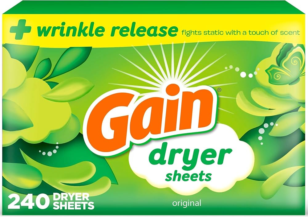 Gain, Laundry Dryer Sheets, Fabric Softener Wrinkle Reducing Anti Static Sheets, Original Scent, ... | Amazon (US)