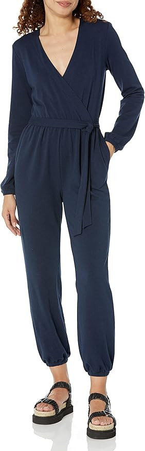 Amazon Essentials Women's Knit Surplice Jumpsuit (Available in Plus Size) | Amazon (US)