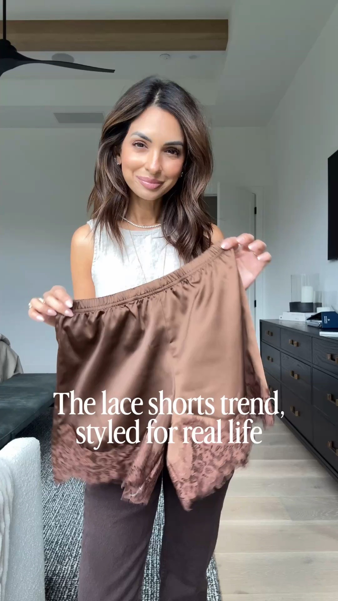 How I'm wearing the lace shorts trend, balanced with a more textured and  less feminine top (wearing xs in both)

#LTKPetite #LTKOver40 #LTKootd